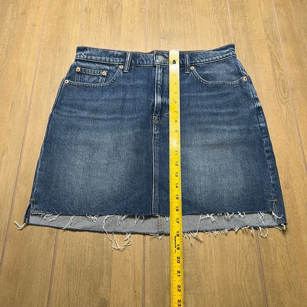 Lucky Brand Women's High Rise Cut Off Jean Skirt Blue Sz 10/30 casual - Picture 7 of 12